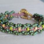 Beaded Macrame Bracelet ~ Handmade ~ Unique